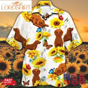 Chesapeake Bay Retriever Dog Lovers Sun Flower Hawaiian Shirt