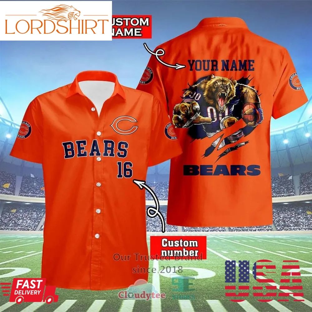 Chicago Bears Mascot Personalized Hawaiian Shirt