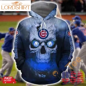 Chicago Cubs Skull On Fire Hoodie 3D