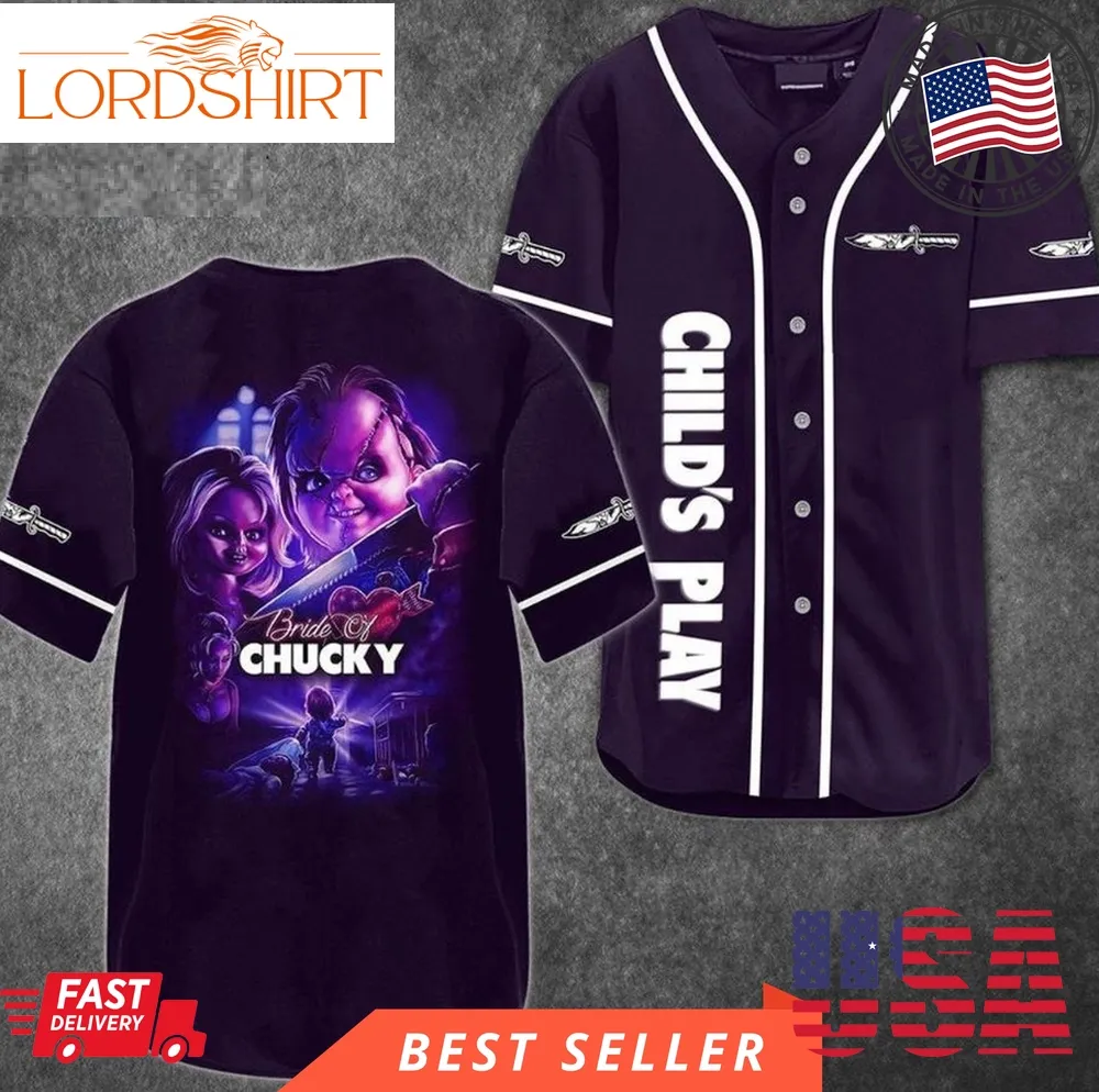 ChildS Play Horror Movies Chucky Baseball Customized Horror Horror Jersey Halloween 1 Baseball Jersey