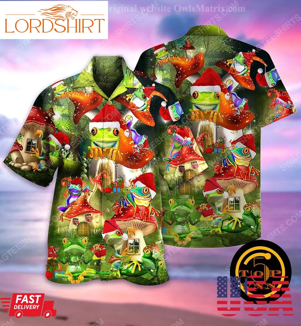 Christmas Holiday And Frog Full Print Hawaiian Shirt And Shorts