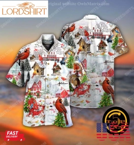 Christmas Holiday Cardinal Bird Hawaiian Shirt And Shorts