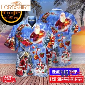 Christmas Holiday Santa Is Coming Town Full Print Hawaiian Shirt And Shorts