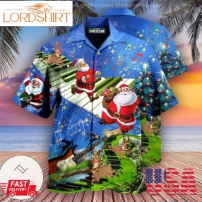 Christmas Jumping On Musical Instrument Edition Hawaiian Shirt