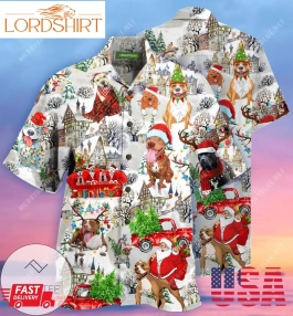 Christmas Pit Bulls Unisex Authentic Hawaiian Shirt 2023