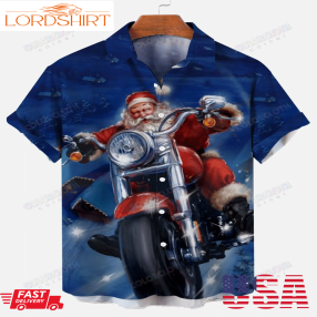 Christmas Santa Riding Motorcyle Hawaiian Shirt Tv057833png