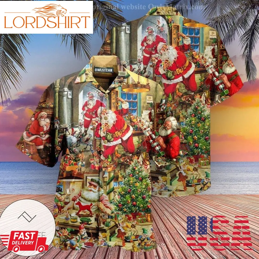 Christmas Santas Toy Workshop Edition Hawaiian Shirt