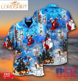 Christmas Skull Spreading Love Santa Hawaiian Shirt