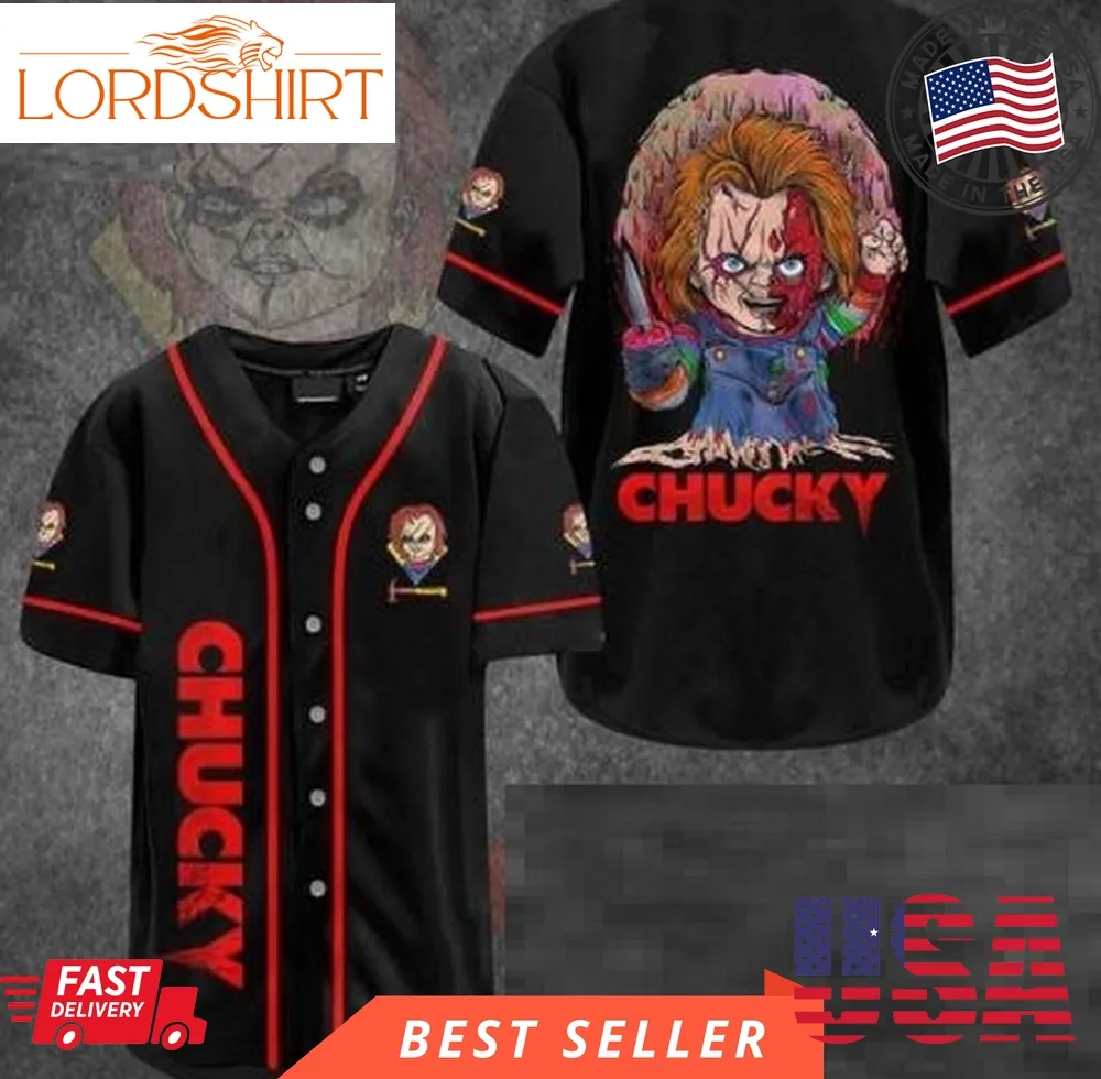 Chucky Horror Movie Vintage Chucky Personalization Halloween Baseball Jersey