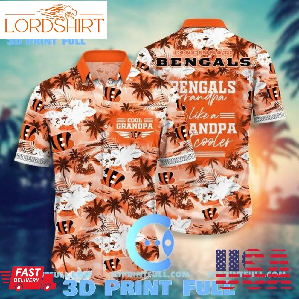 Cincinnati Bengals Hawaiian Shirt For Grandparent