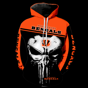 Cincinnati Bengals Punisher New Skull Full All Over Print K1223 Hoodie Zipper