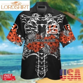 Cincinnati Bengals Short Sleeve Button Up Tropical Aloha Hawaiian Shirts For Men Women