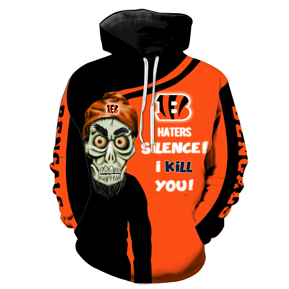 Cincinnati Bengals Skull Full All Over Print V1411 Hoodie Zipper