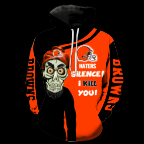 Cleveland Browns Skull Full All Over Print V1408 Hoodie Zipper