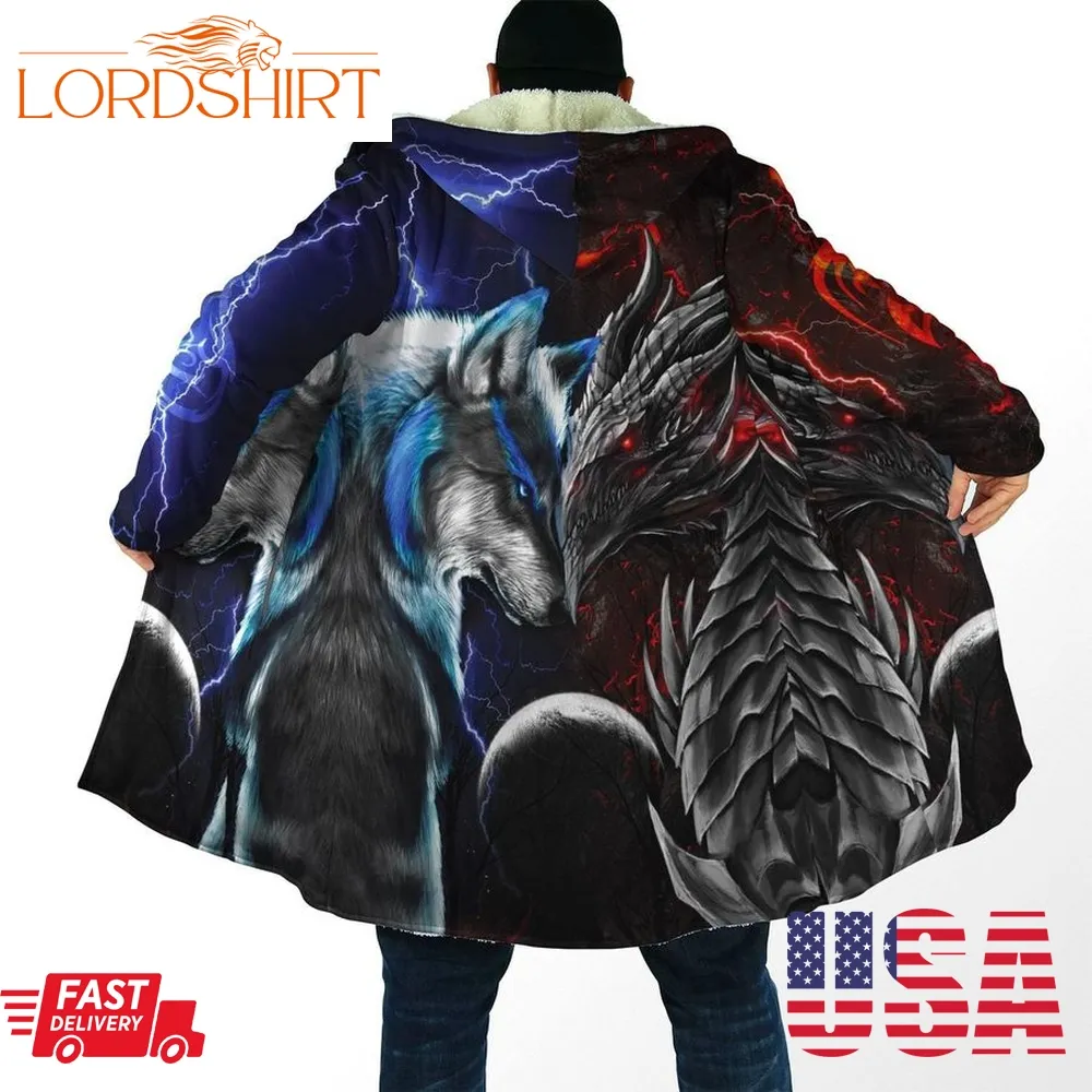 Cloak Dragon & Wolf 3D Hoodie Shirt For Men And Women Am092029