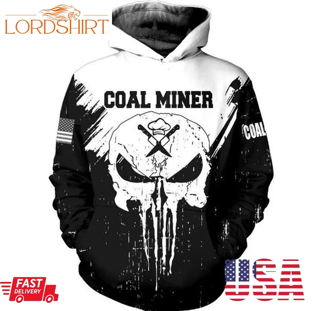 Coal Miner Skull Us American Pullover Hoodie