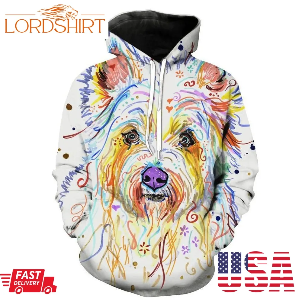 Colorful Dog Dog Printed Hoodie 3D