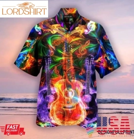 Colorful Guitar Pattern Music Love Ver 2 Tropical Hawaiian Shirt