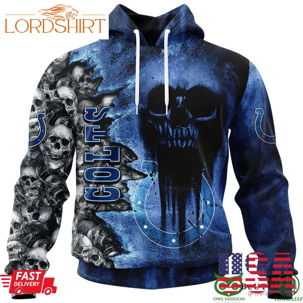 Colts Halloween Cemetery Skull 3D Hooodie Sweatshirt