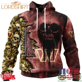 Commanders Halloween Cemetery Skull 3D Hooodie Sweatshirt