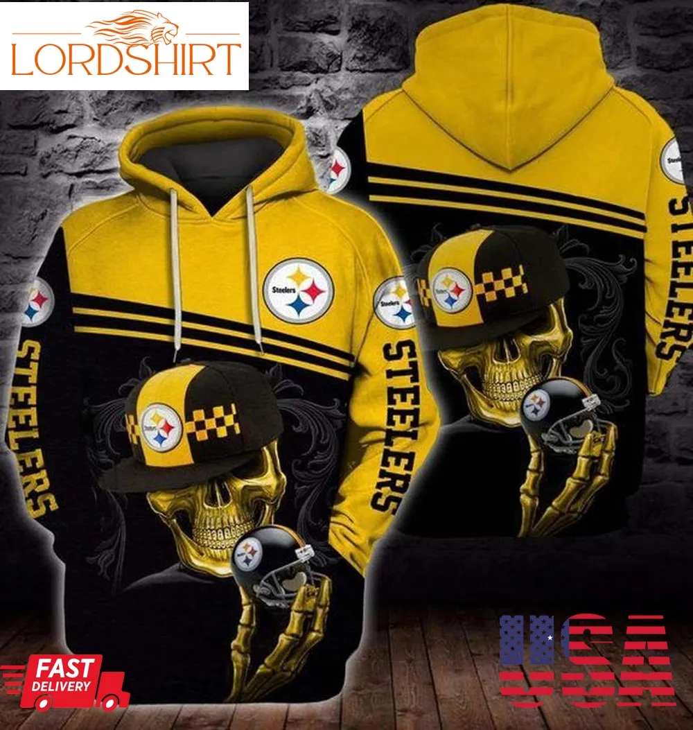 Cool Skull Steelers 3D Hoodie Sweatshirt For Fans Men Women All Over Printed Hoodie