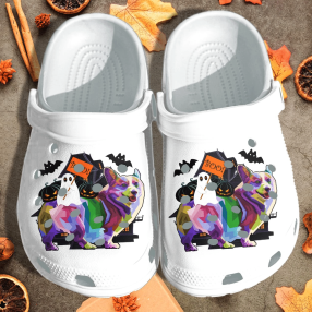 Corgi Dog Enjoy With Humorous Ghost Shoes Boo Clog   Happy Halloween Crocs Crocband Clog Birthday Gift For Man Women