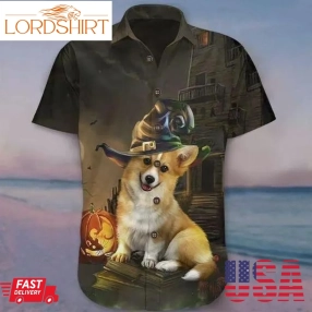 Corgi Halloween Hawaiian Shirt, Corgi Hawaiian Shirt, Aloha Shirt For Dog Lover