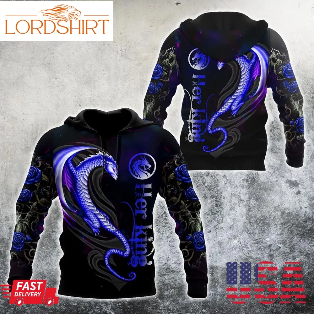 Couple Dragon Her King 3D Hoodie Shirt For Men And Women