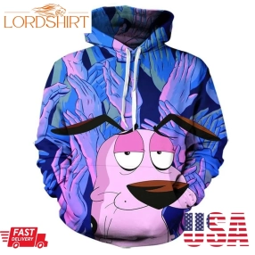 Courage The Cowardly Dog Pullover And Zippered Hoodies Custom 3D Courage The Cowardly Dog Graphic Printed 3D Hoodie For Men For Women