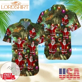 Cover Your Body With Amazing Christmas Santa Claus Light Funny Hawaiian Aloha Shirts