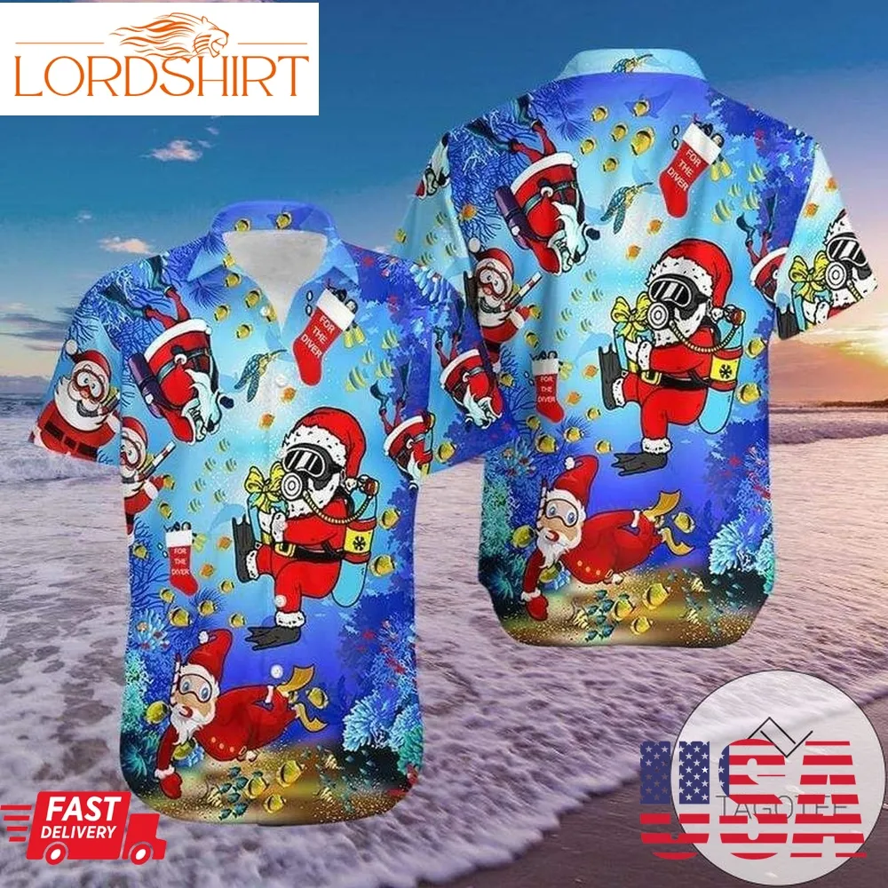 Cover Your Body With Amazing Hawaiian Aloha Shirts Christmas Santa Claus Dives