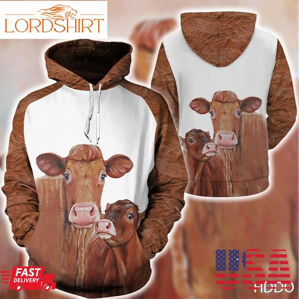 Cow Family 3D Hoodie For Men For Women All Over Printed Hoodie