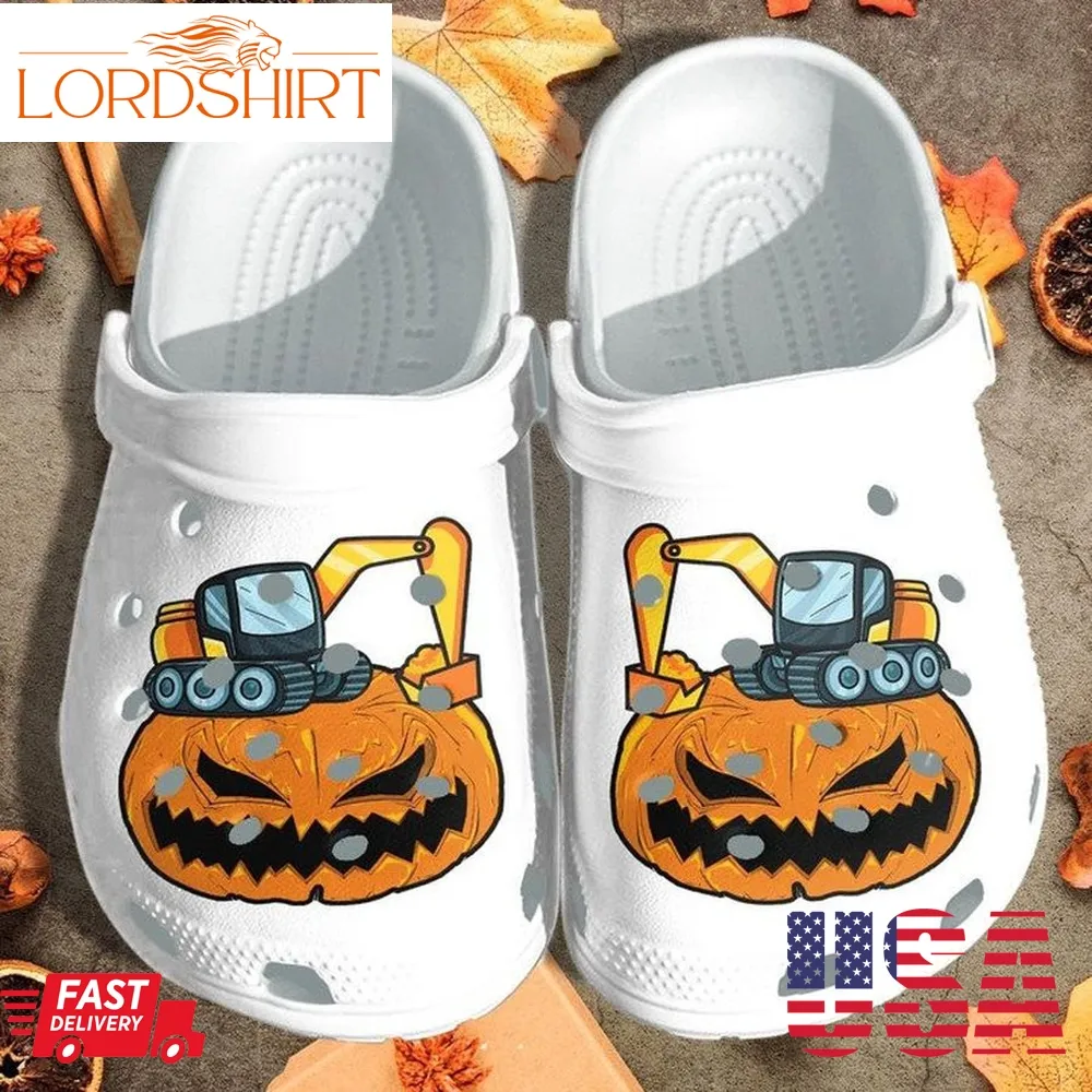 Cranes Truck Pumpkin Halloween Crocs Clog Shoes