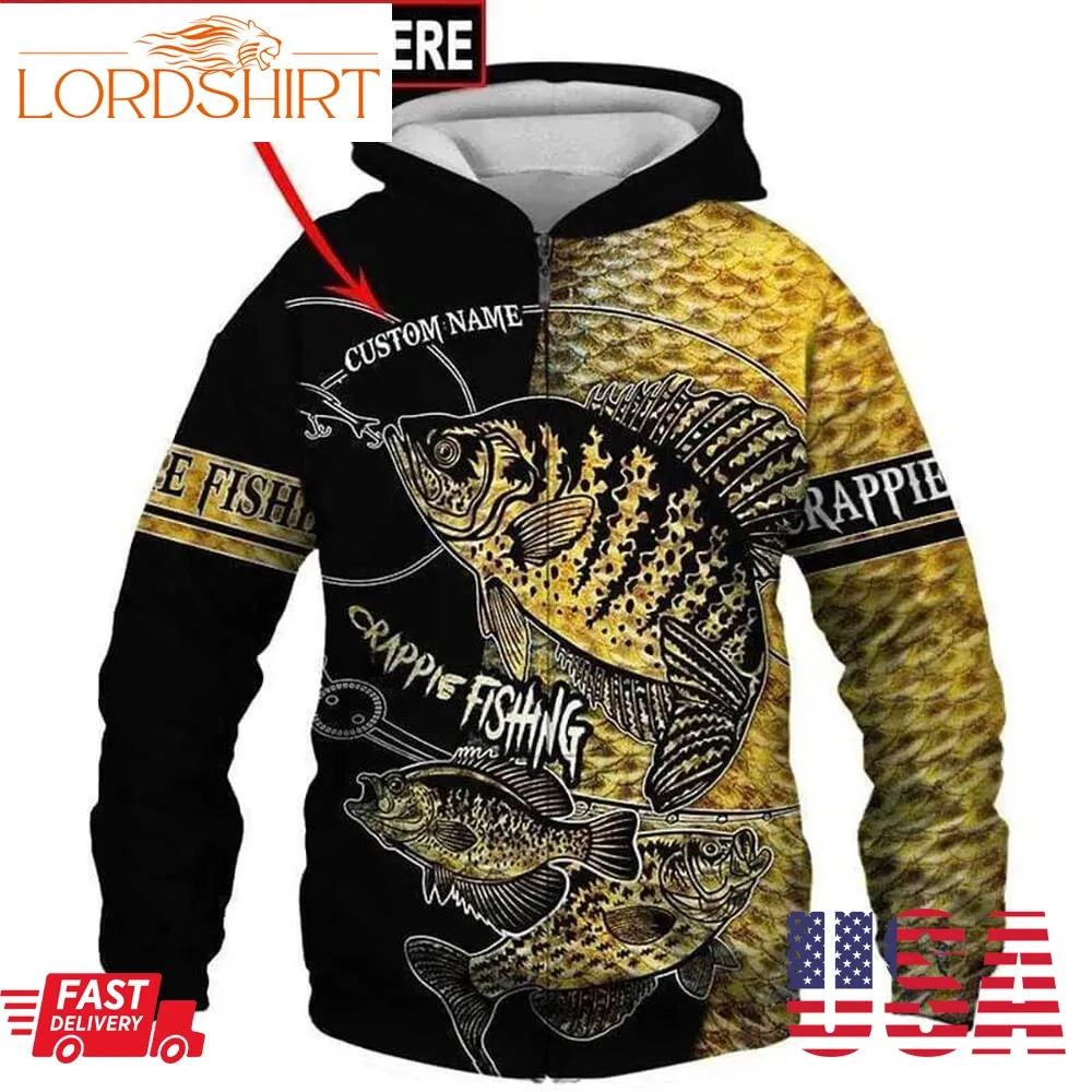 Crappie Fishing Personalized 3D Hoodie Great Fishing Gifts For Dad