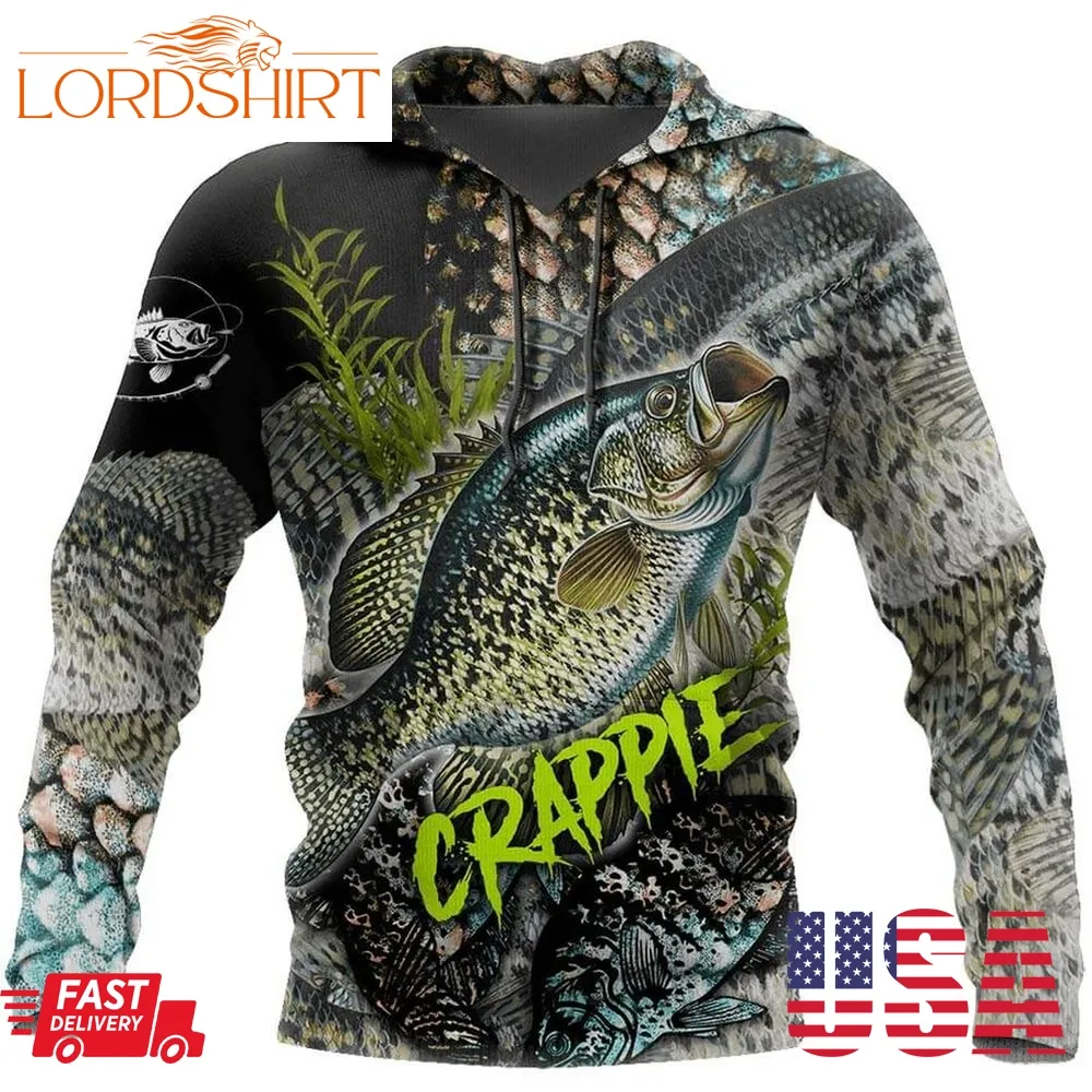 Crappie Fishing Skin 3D Hoodie Unique Fishing Gifts For Dad