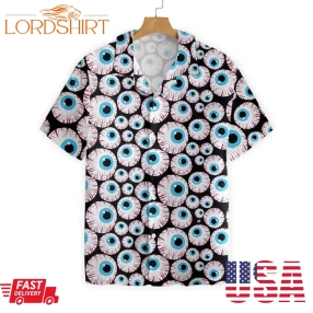 Creepy Eyeballs 3D All Over Print Summer Button Design For Halloween Hawaii Shirt