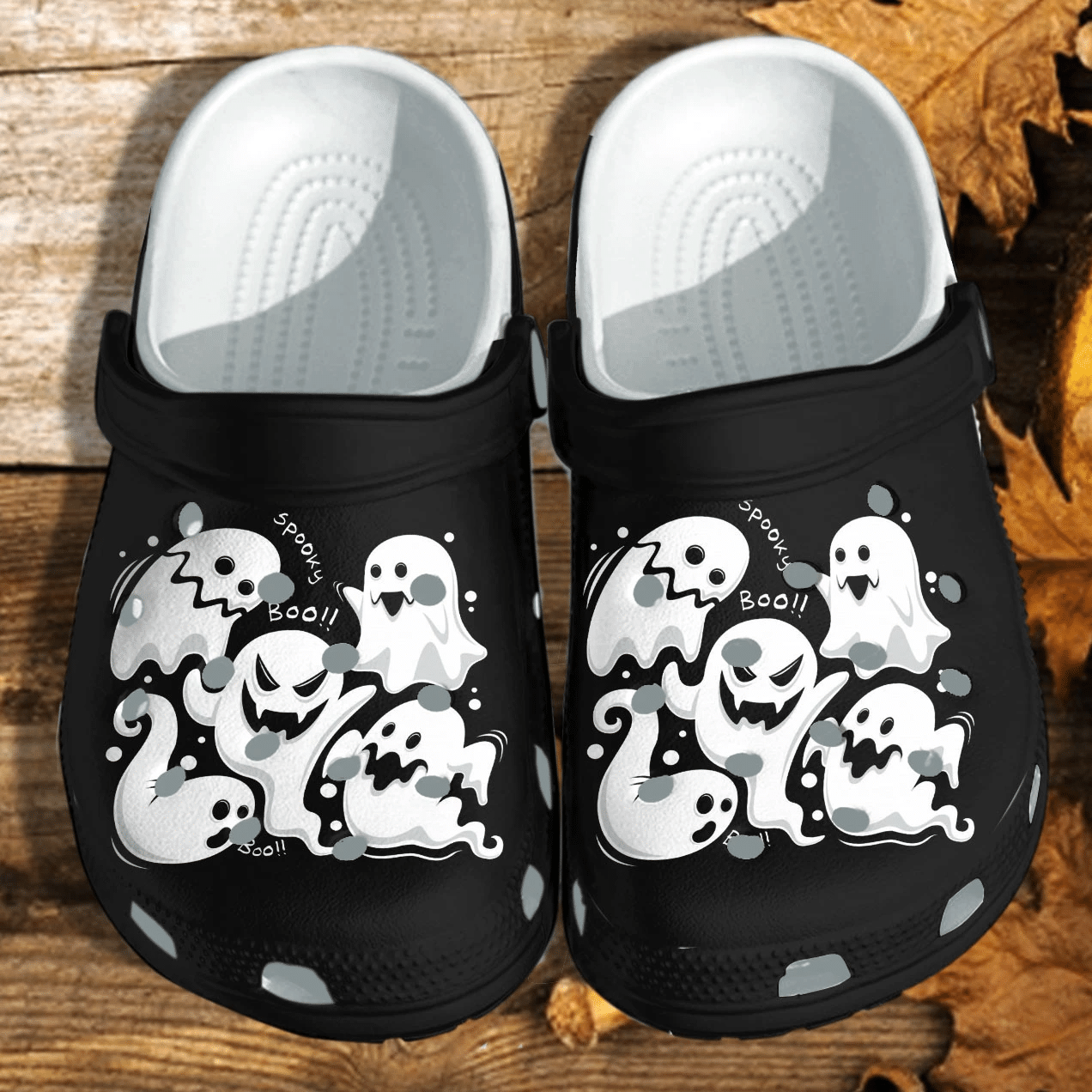 Creepy Ghost Halloween Kawaii Cute Shoes Clog   Manga Anime Halloween Crocs Crocband Clog Birthday Gift For Man Women