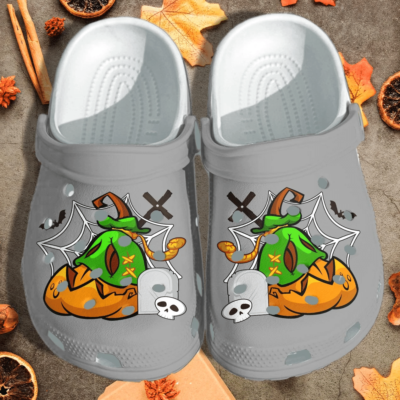 Creepy Pumpkin Halloween Monster Shoes Clog   Halloween Crocs Crocband Clog Birthday Gift For Boy Girl