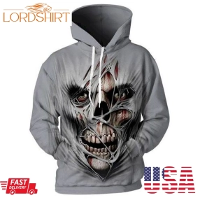 Creepy Skull Men And Women 3D Full Printing Hoodie