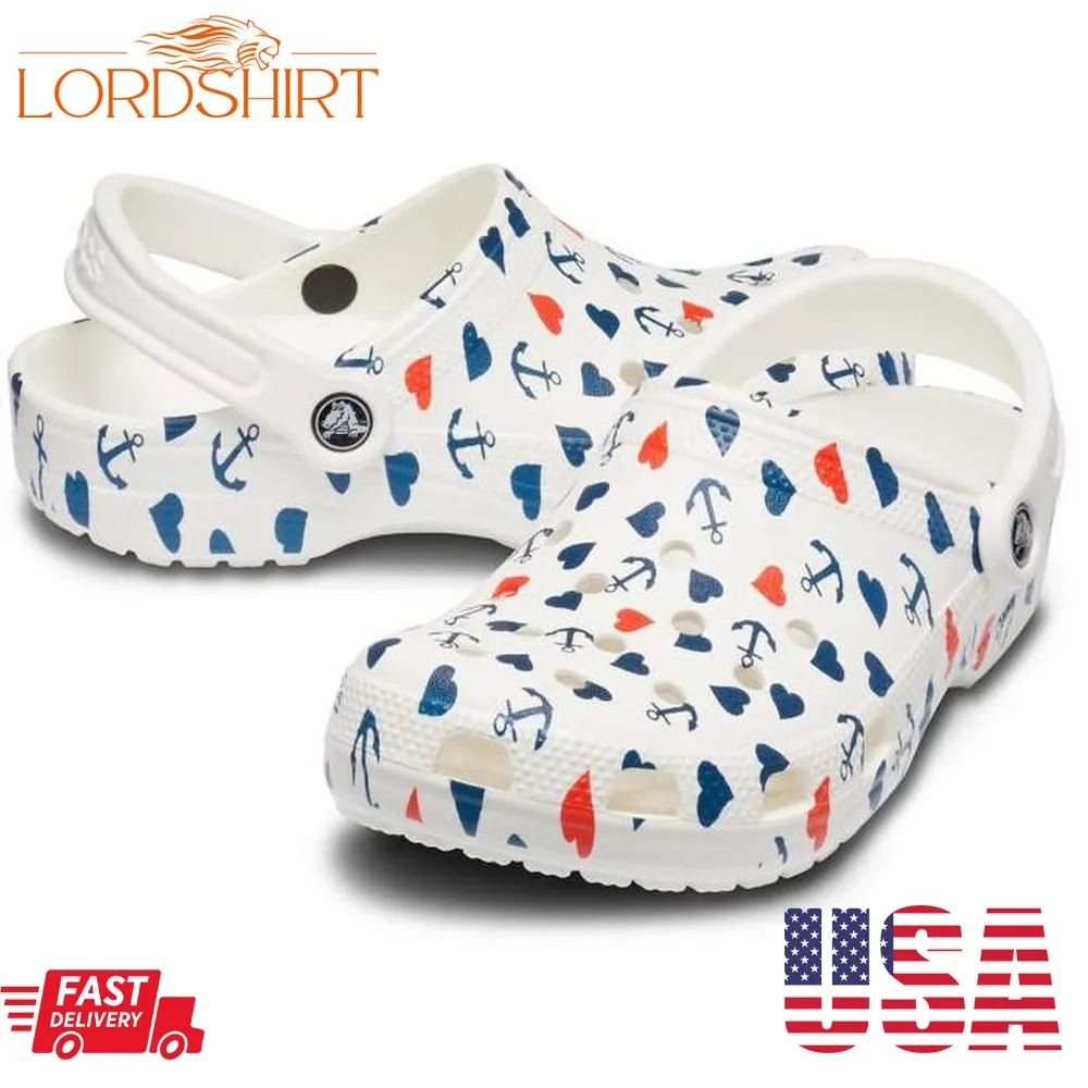 Crocs Classic Archon Heart, Who Love Sea, Comfort, Gift For Sailor