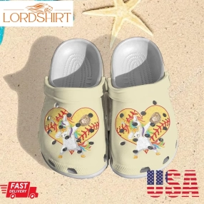 Crocs Classic Love Unicorn Softball, Cool Unicorn, White Sole, Clog Shoes