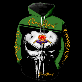 Crown Royal Punisher New Skull Full All Over Print K1189 Hoodie Zipper