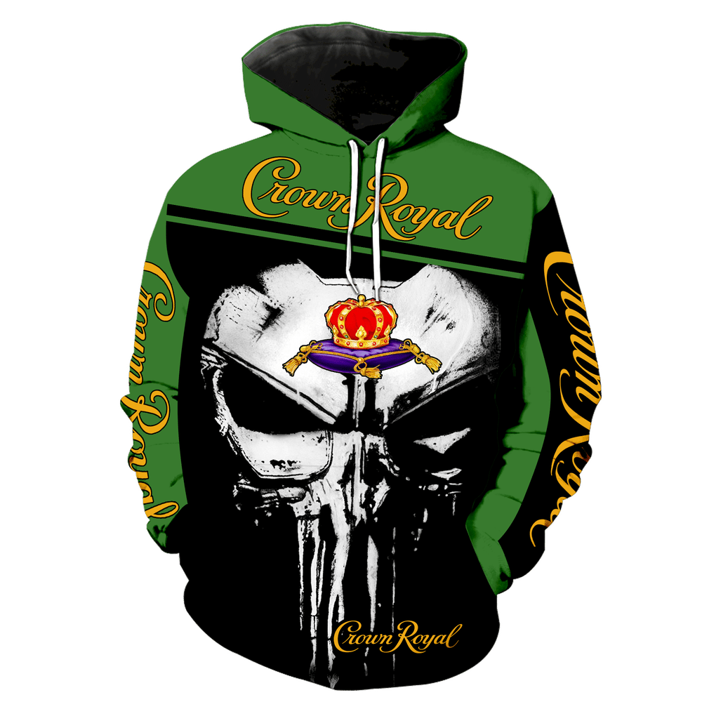 Crown Royal Punisher New Skull Full All Over Print K1189 Hoodie Zipper