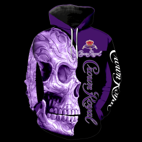 Crown Royal Skull Full Print K1129 Hoodie And Zipper For Men Women