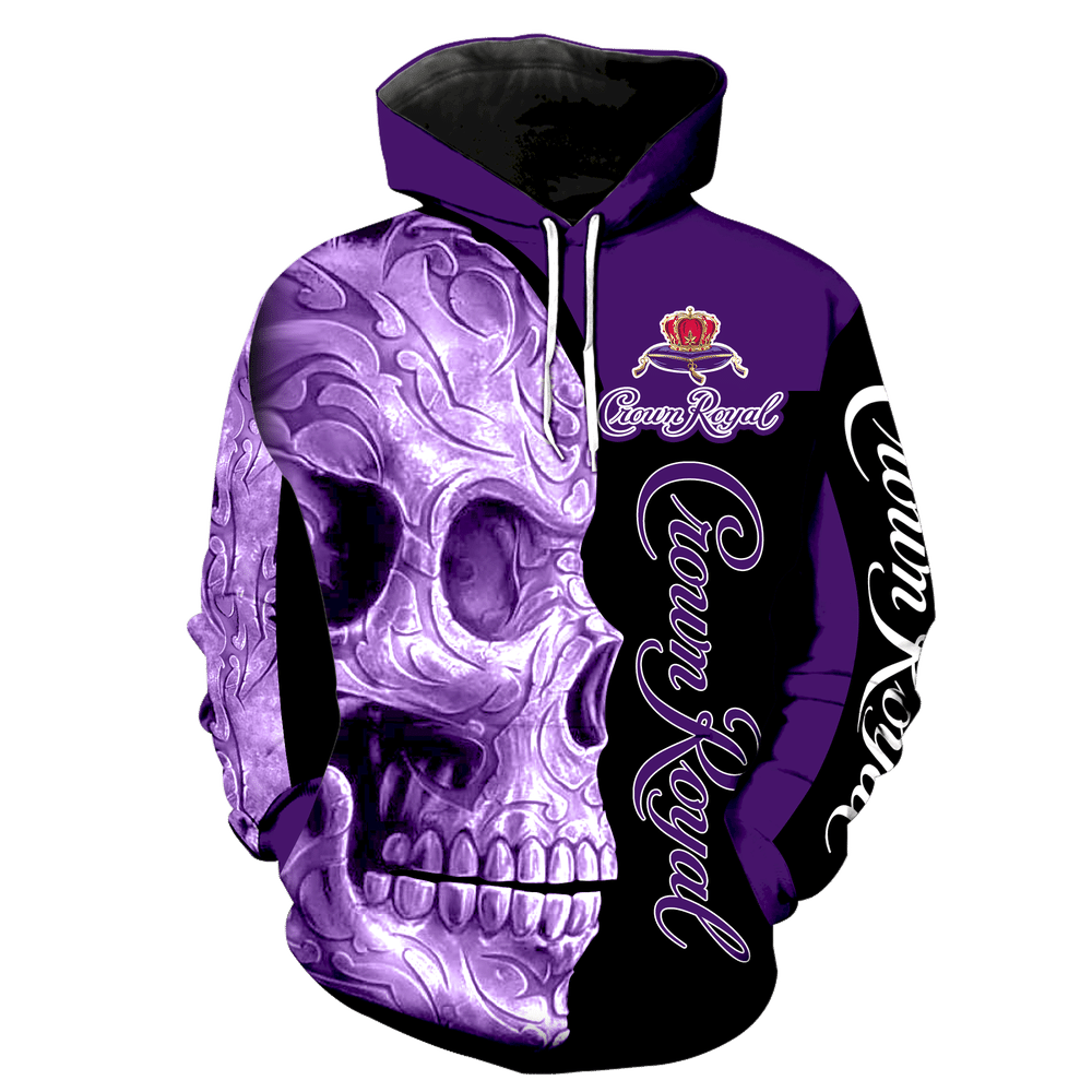 Crown Royal Skull Full Print K1129 Hoodie And Zipper For Men Women