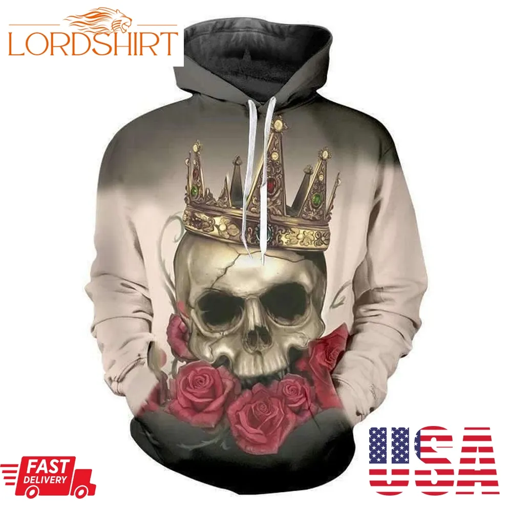 Crown Skull 3D Hoodie For Men For Women All Over Printed Hoodie