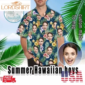 Custom Father's Day Gift,Summer Hawaiian Shirt,Personalized,Boyfriend,For Men,Couple Outfit ,Holiday Gift,Send To Friends ,Best Gift,Face