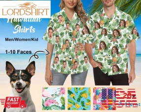 Custom Hawaiian Cat Shirt, Photo Man Hawaii Shirt, Personalized Shirt, Hawaiian Shirt For Man Women, Couple Pineapple Shirt, Gift For Men