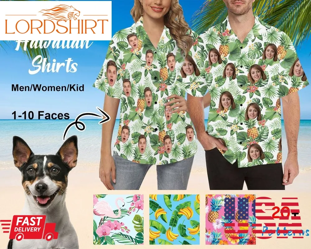 Custom Hawaiian Cat Shirt, Photo Man Hawaii Shirt, Personalized Shirt, Hawaiian Shirt For Man Women, Couple Pineapple Shirt, Gift For Men