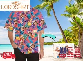 Custom Hawaiian Shirt With Face, Personalized Shirt, Photo Pineapple Shirt, Summer Beach Shirt For Men T Shirts Birthday Valentine's Gift